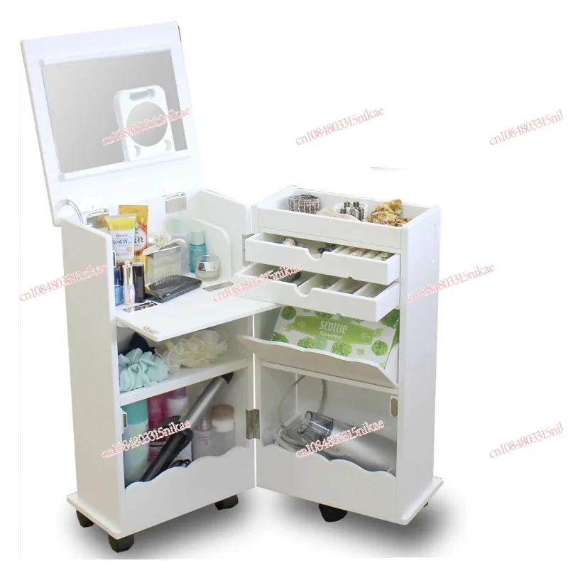 

Dresser storage cabinet one mini small apartment bedroom nightstand clamshell folding multi-functional makeup cabinet