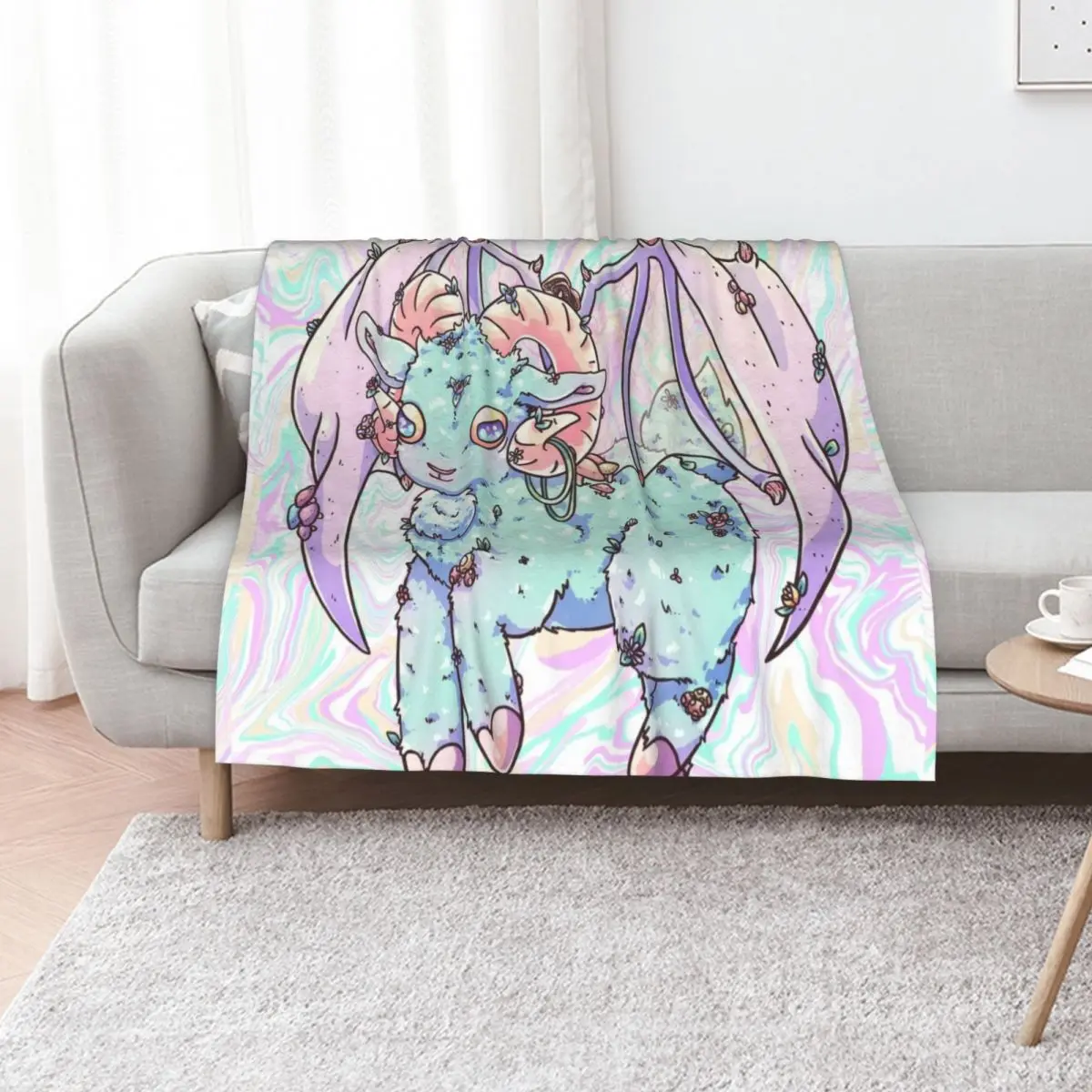 Pastel Jersey Devil Throw Blanket Soft Plaid Blankets For Sofas wednesday Decorative Sofas christmas decoration Quilt Blankets