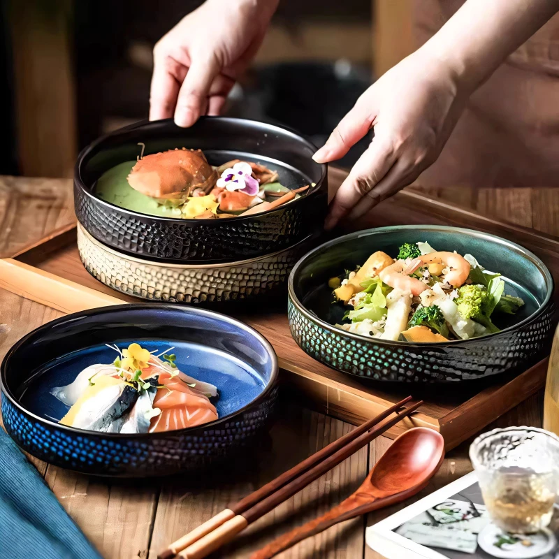 High-End Ceramic Deep-Dish Breakfast Plate Elegant Japanese-Style Home Use Dining Dish for Everyday Rituals