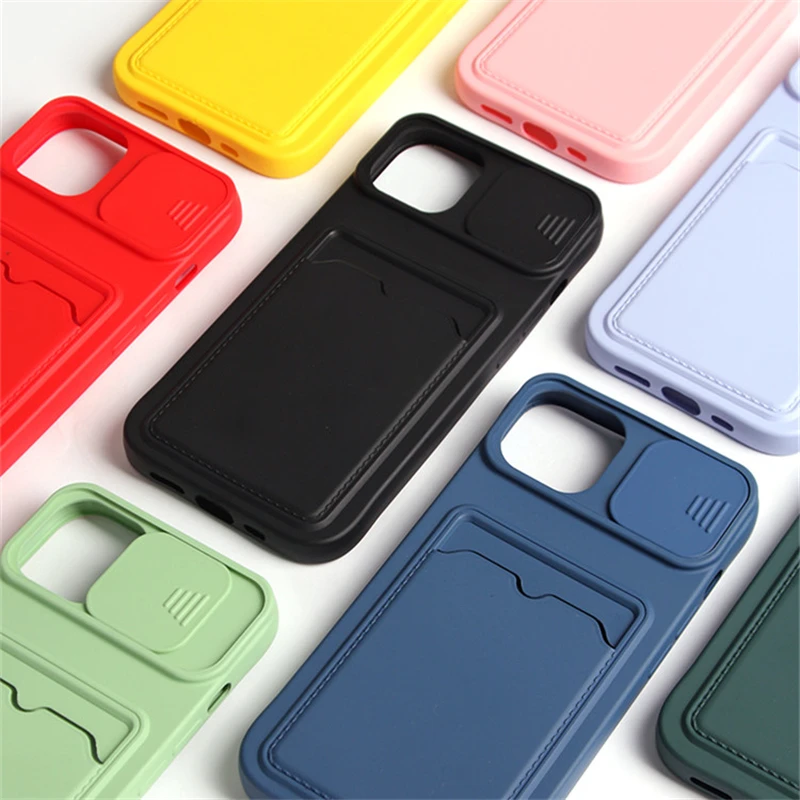 انزلاق نافذة كاميرا للصدمات آيفون 16 15 13 12 11 14 ProMax X XS MAX XR 8 7 SE بطاقة المحفظة عدسة غطاء للحماية