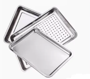 

Steam Rice Tray Stainless Steel Rectangular Square Plate Thickened With or Without Holes Steam Rice Tray