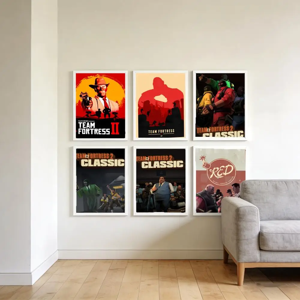 Action-Packed Competitive T-Team Fortress Poster Top-Quality For Household Room Bar Cafe Wall Art Decor  Gift Item
