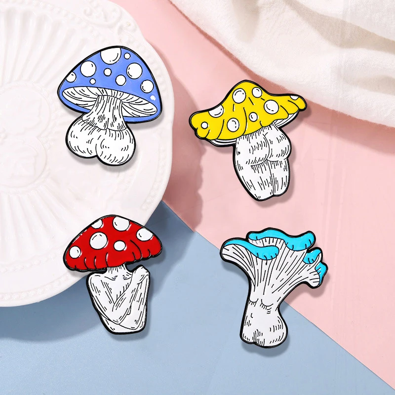 alloy Pin creative exquisite mushroom human buttocks design badge Cartoon cute mushroom man series