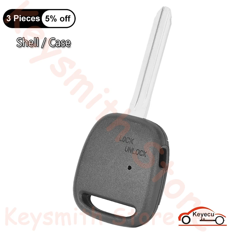 KEYECU 1 Button Case for Toyota Avensis Estima Tarago Celica Corolla Camry Echo Kluger Auto Remote Key Shell Cover TOY43 Blade