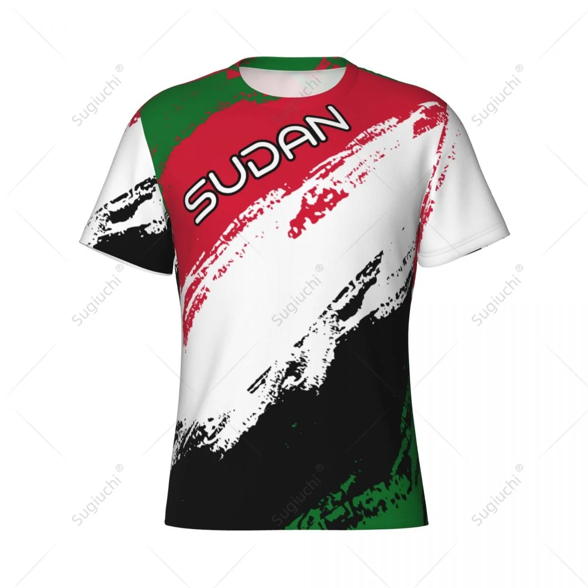 Custom Name Nunber Sudan Flag Color Men Tight Sports T-shirt Women Tees jersey For Soccer Football Fans