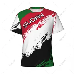 Custom Name Nunber Sudan Flag Color Men Tight Sports T-shirt Women Tees jersey For Soccer Football Fans