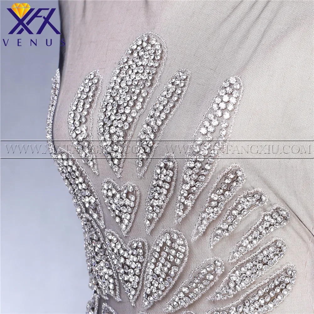 XFX VENUS 1 Set Front&back Dress Beads Applique Rhinestones Bodice Patches Embroidery  Beads Fabric Patch DIY Handcraft Apparel