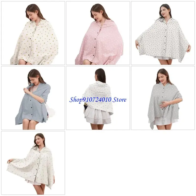 

77HD Soft and Absorbent Cotton Nursing Towel Leak Proof Design Feeding Towel Poncho for Discreet Breastfeeding Outdoor