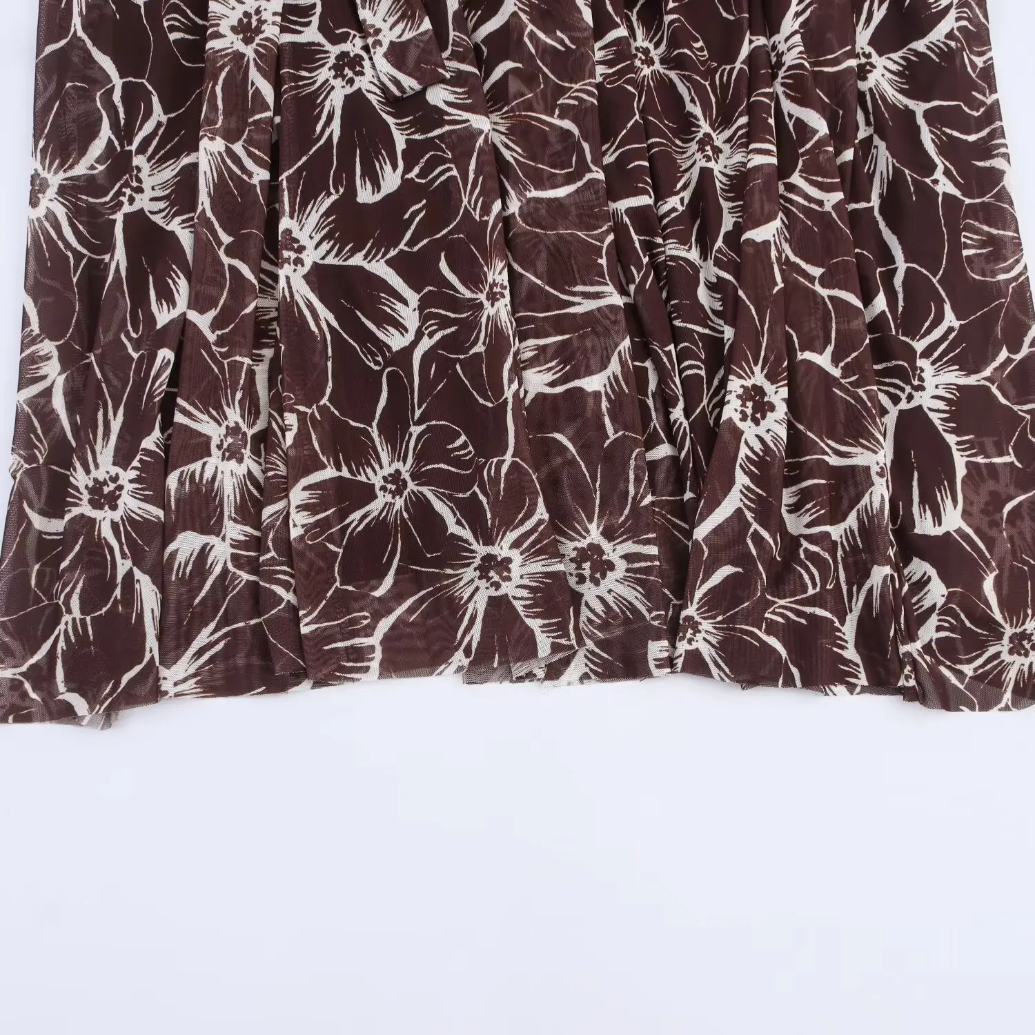 レディースプリントホルターネックロングドレス、新作ファッションオープンバックルーシュミディドレス、エレガントな女性用シックなサマーパーティードレス