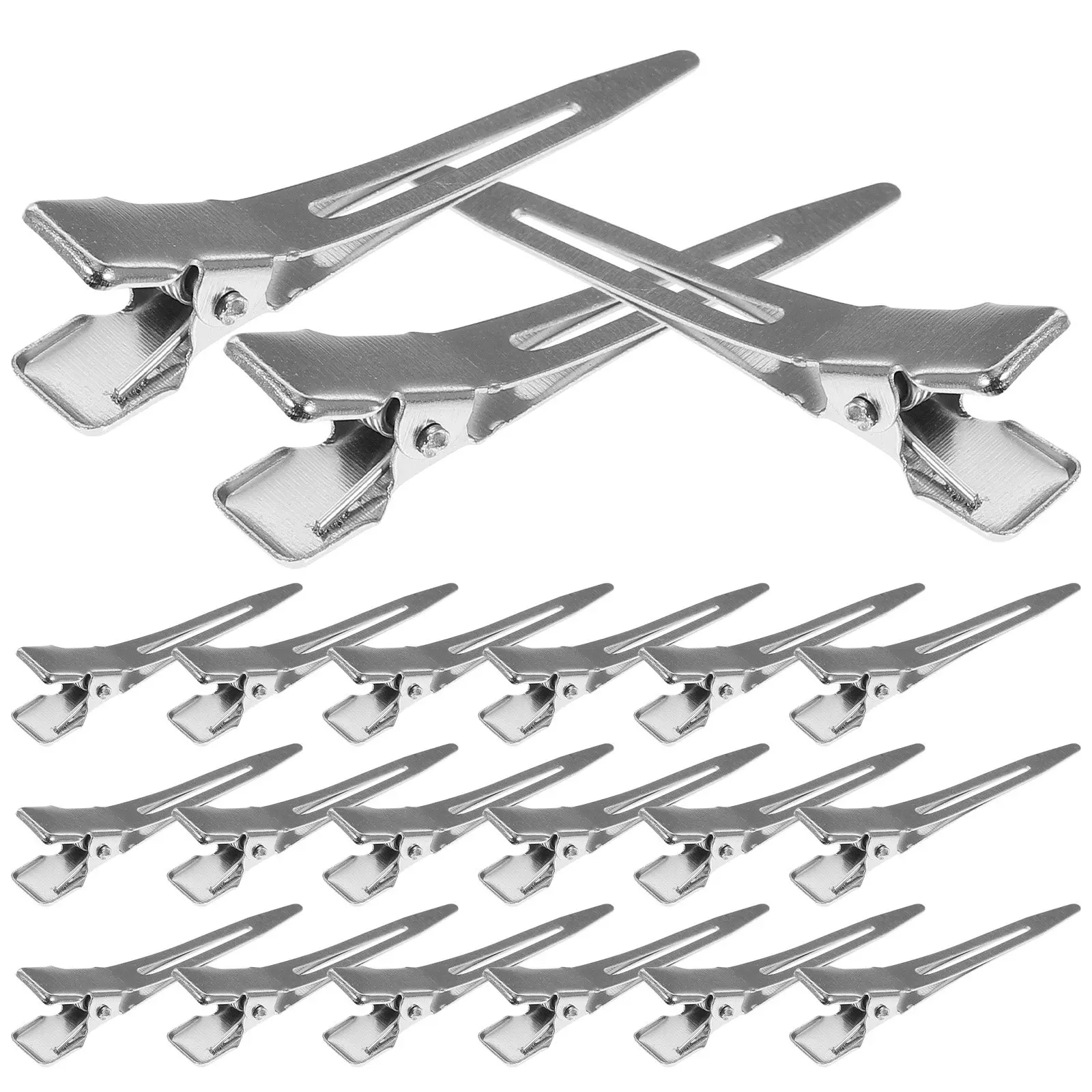50Pcs 45Mm Single Prong Alligator Clips Metal Nickel Plated Smooth Surface Long Term Use for DIY Hair Accessories Salon Home