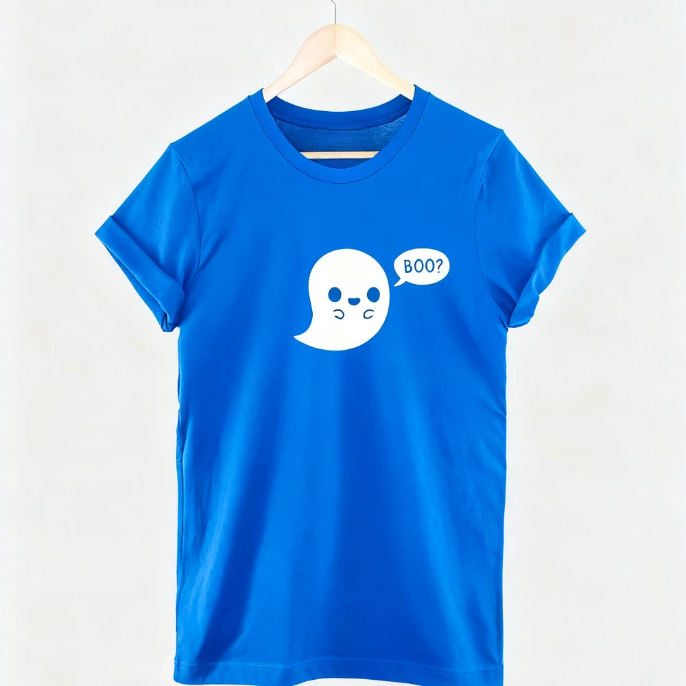 Boo هالوين لطيف شبح تي شيرت مطبوع بلايز بسيطة الإرهاب Crewneck القمم امرأة رجل القطن جديد وصول مضحك شبح التي شيرت