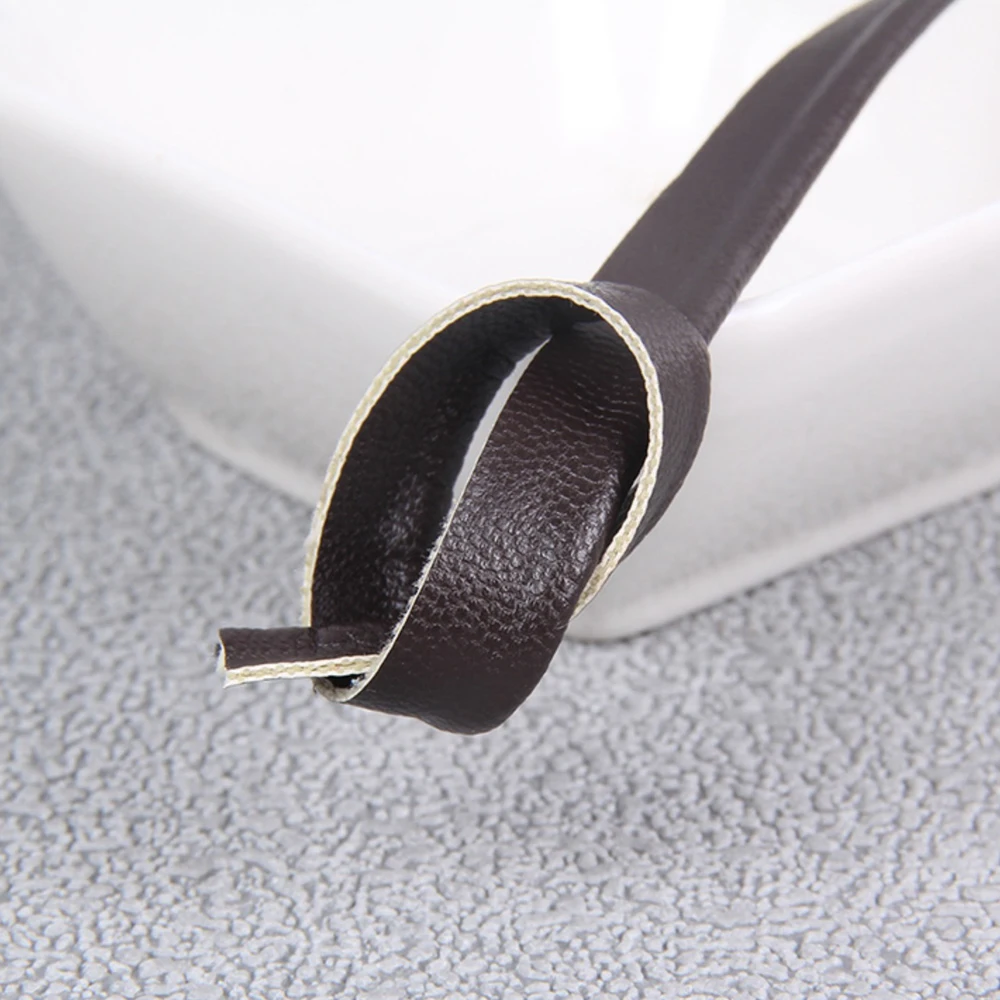 Lychee Pattern 10mm Flat PU Leather Clothing Backpack Edging Strap Cord String Rope DIY Necklace Bracelet Making Accessories