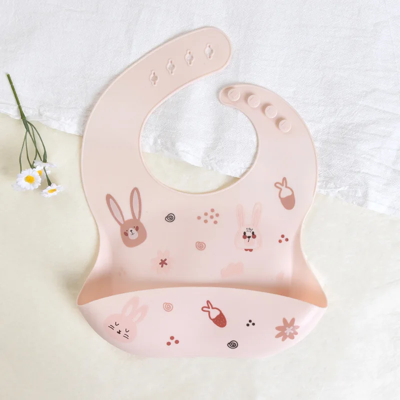 Food Grade Silicone Baby Eating Bibs Easy to Clean Baby Bibs Drool Towels Waterproof Children Silicone Drool Bibs