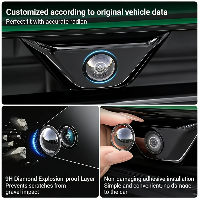 2PCS Universal Car Camera Lens Protector, 360° Anti-Scratch Waterproof Cover for Rear View Backup Cameras