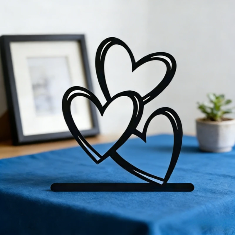 1pc Minimalist Heart Desktop Decor Wooden Love Ornament Coffee Table Study Desk Home Decoration for Housewarming Valentine Gifts