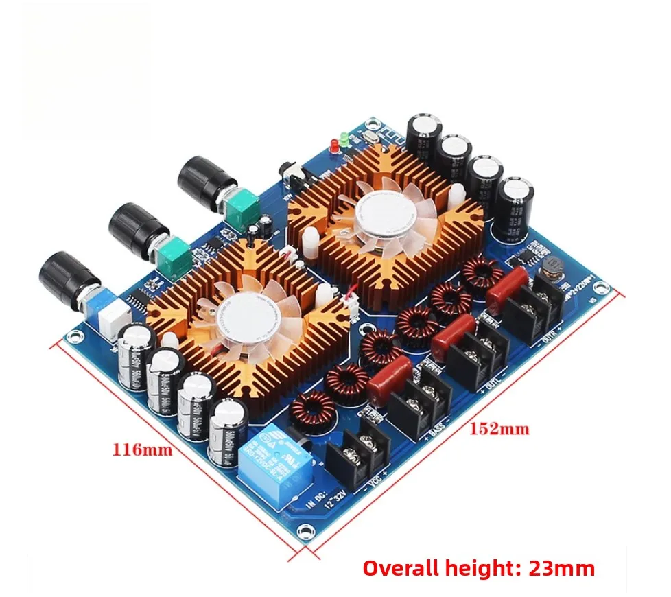 Hifi class 2.1 ultra-high power digital power amplifier board 2 * 160W + 200W subwoofer Bluetooth audio amplifier module