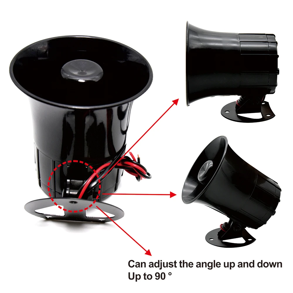 Bocina de coche de 3 tonos, alarma de advertencia de motocicleta, sirena de fuego de policía, altavoz, accesorios automotrices, Motor, 115dB, 12V