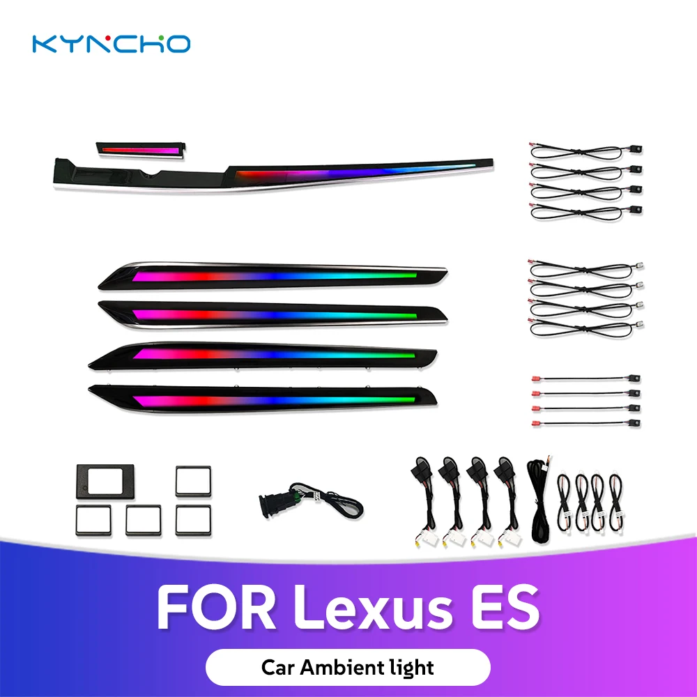 For Lexus ES 2013-2017 XV60 Active LED Car Ambient Light Symphony 64 Color Smart Flowing Auto Automotive Ambient Lighting