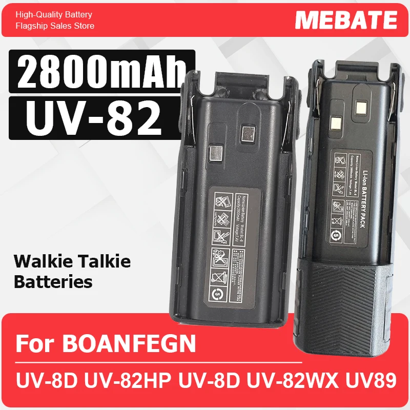 UV-82 Li-ion Battery USB Type-C Charger 2800mah Enlarge 3800mAh BL-8 For Baofeng Radio UV-8D UV-82HP UV-8D UV-82WX UV89