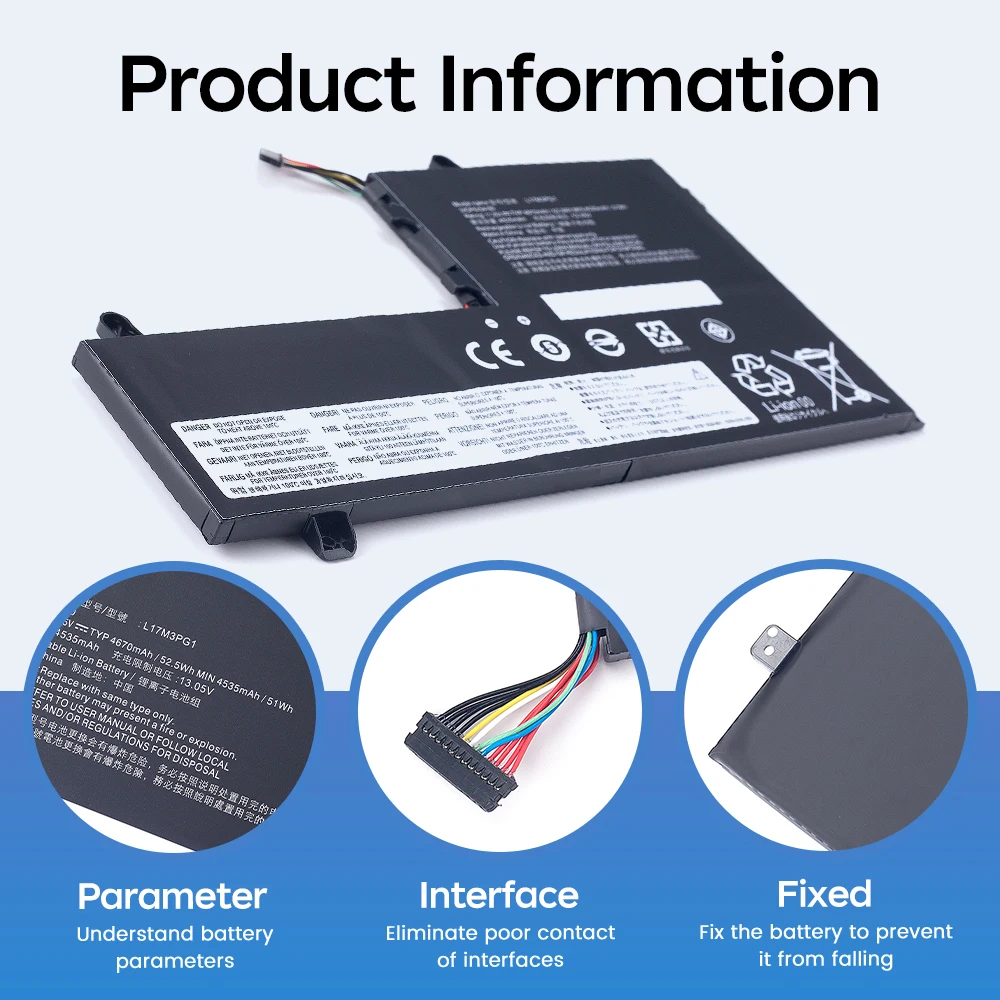 L17M3PG1 L17L3PG1 Battery for Lenovo Legion Y530-15ICH Y545-PG0 Y540-17IRH Y540-15IRH Y730 Y7000Series Laptop L17C3PG1 51Wh