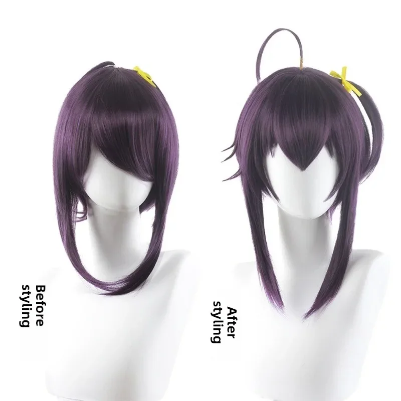 Peluca de mujer púrpura de 13 pulgadas Cosplay Anime puesta en escena pelo simulado Seda de alta temperatura moda euroamericana pelucas completas