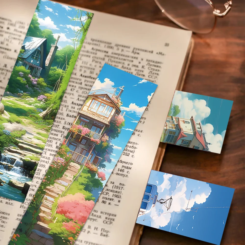 Imagem -03 - Hayao Miyazaki Manga Estilo Bookmarks Presentes de Estudante Faça Você Mesmo Arte Criativa Decoração Leitura Livro Marcadores Página 30 Pcs