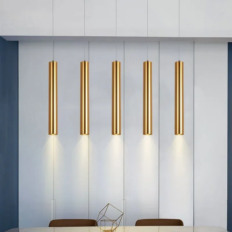 

Nordic Long Tube Pendant Lights Hanging Dimmable Light Length Adjustable For Home Kitchen Dining Room Lighting Lights Fixtures