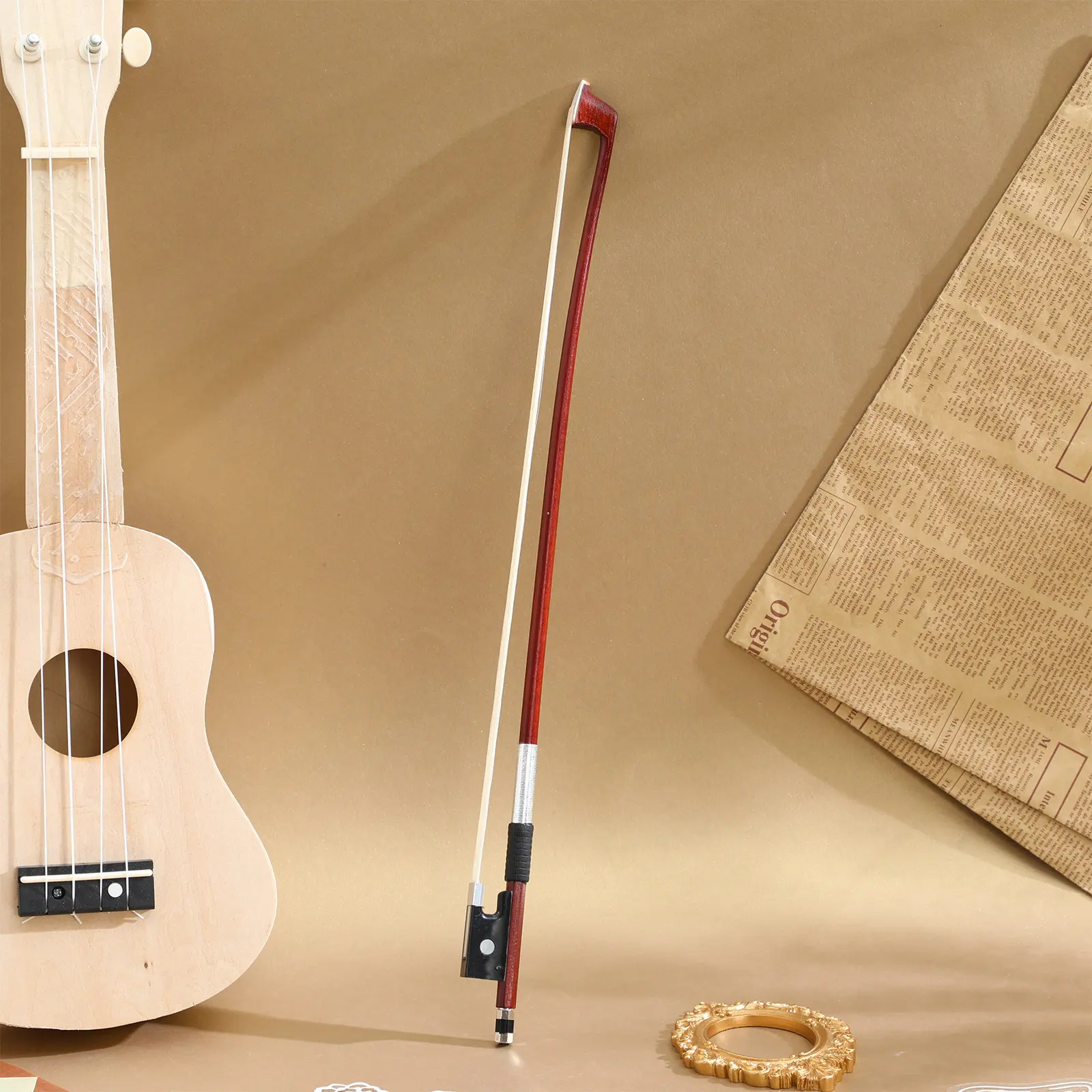 Archet de violon professionnel en bois, remplacement fait main avec crin de cheval, bien équilibré, pièce d'instrument de musique, accessoire pour violon