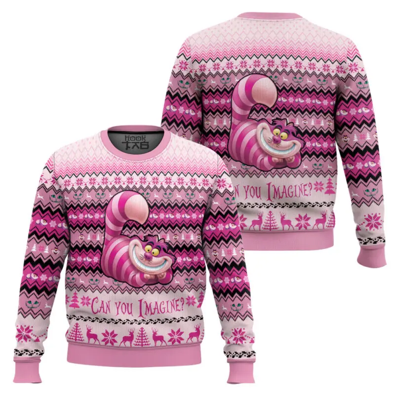 

Cheshire Cat Alice In Wonderland Ugly Christmas Sweater Funny Holiday Party Pullover Sweater for Men Women Xmas Gift 2026