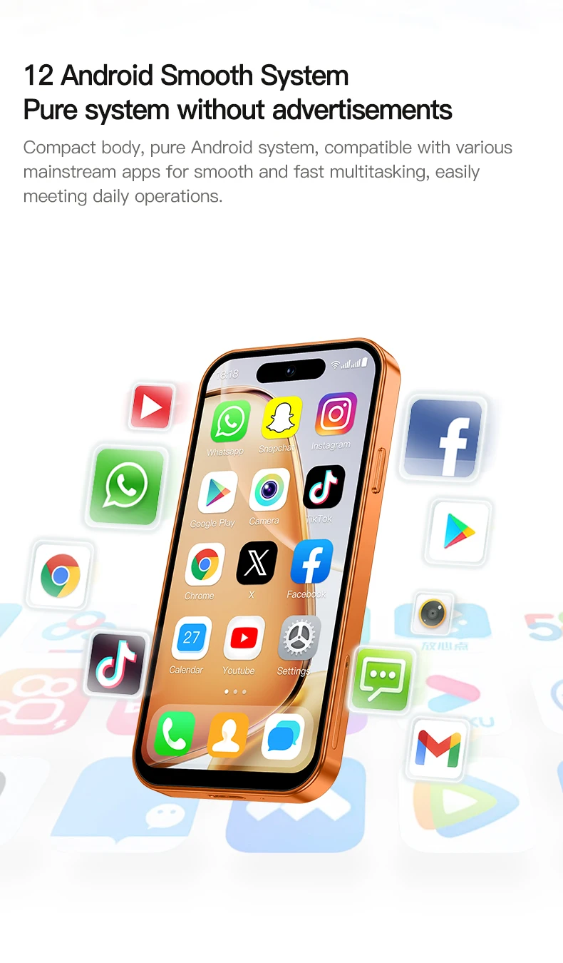 2026 New ONEMYTH Orange A18 Pro&A19 Pro, 3.99″/4.5″, 2000mAh Battery, 4G Network Dual SIM Cards, mini Smartphone