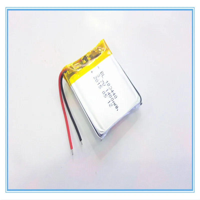 Free shipping 3.7 V 103440 lithium-ion polymer battery 1400 mah vehicle traveling data recorder LED speakers toys