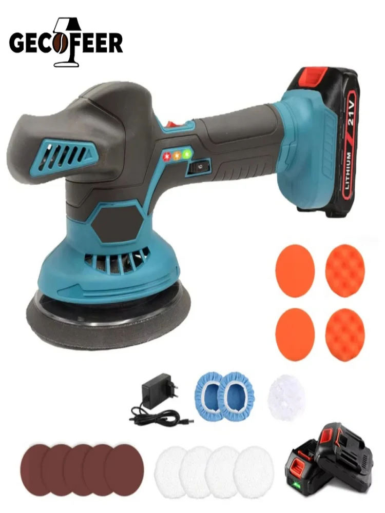 GECOFEER Elektrische 6 Versnellingen Auto Polijstmachine Polish Auto Polijsten Afdichting Glazuur Machine Rotary Tool Voor Makita 18 V Batterij - afbeelding 2