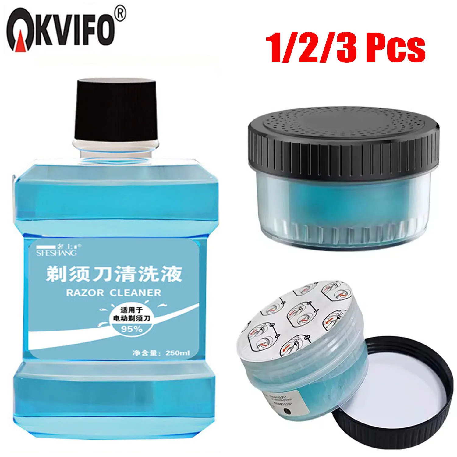 KVIFO 1/2/3 PCS Quick Clean Pod Replacement Cartridge Compatible with Philips Norelco Quick Clean pods Just cleaning solution