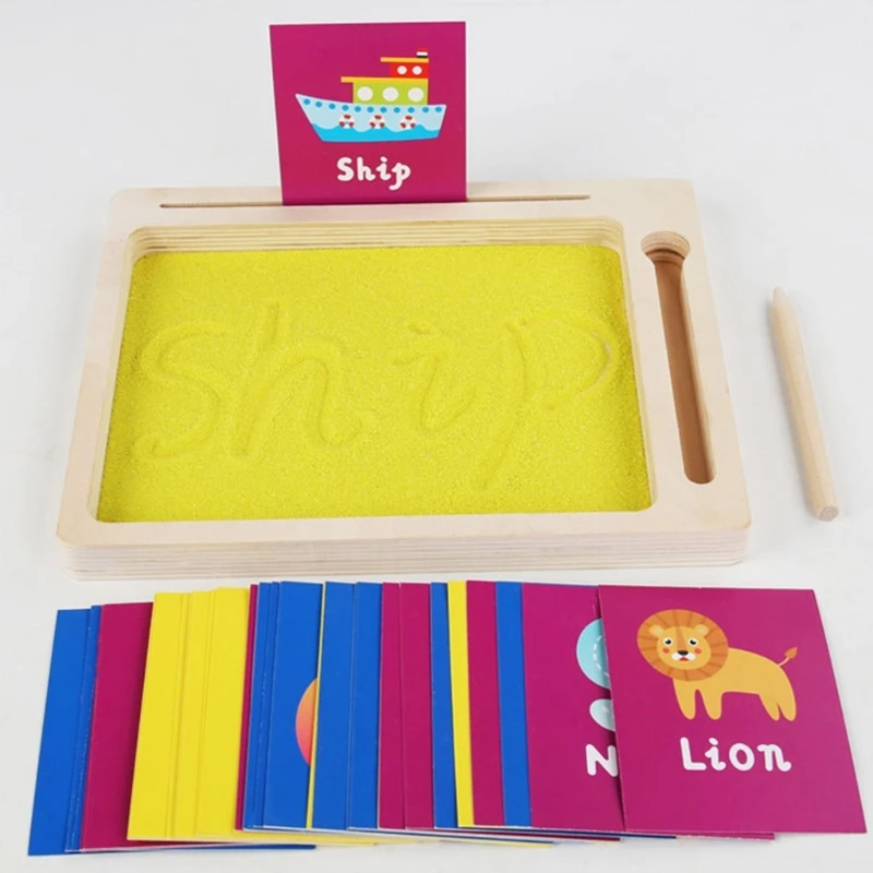 Sand Tray Letter Formation Sand Writing Tray with Pen Educational Toy for Kids Writing Letters and Number