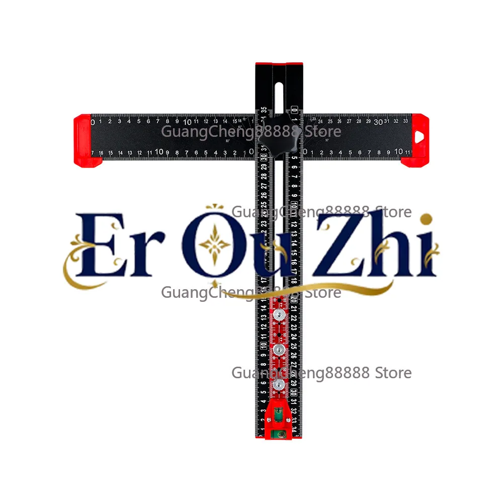 T-shaped Ruler Two-in-one Positioning Angle Punching Positioning Ruler Woodworking Multi-functional Aluminum Alloy