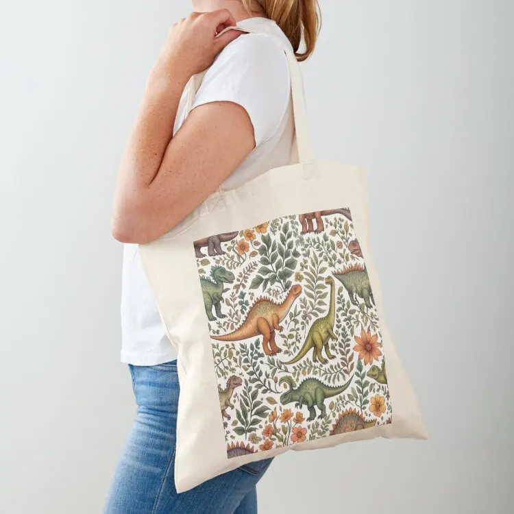 

Floral Dinosaur pattern Tote Bag shopper bags for women Fabric bag Big bag Shopper