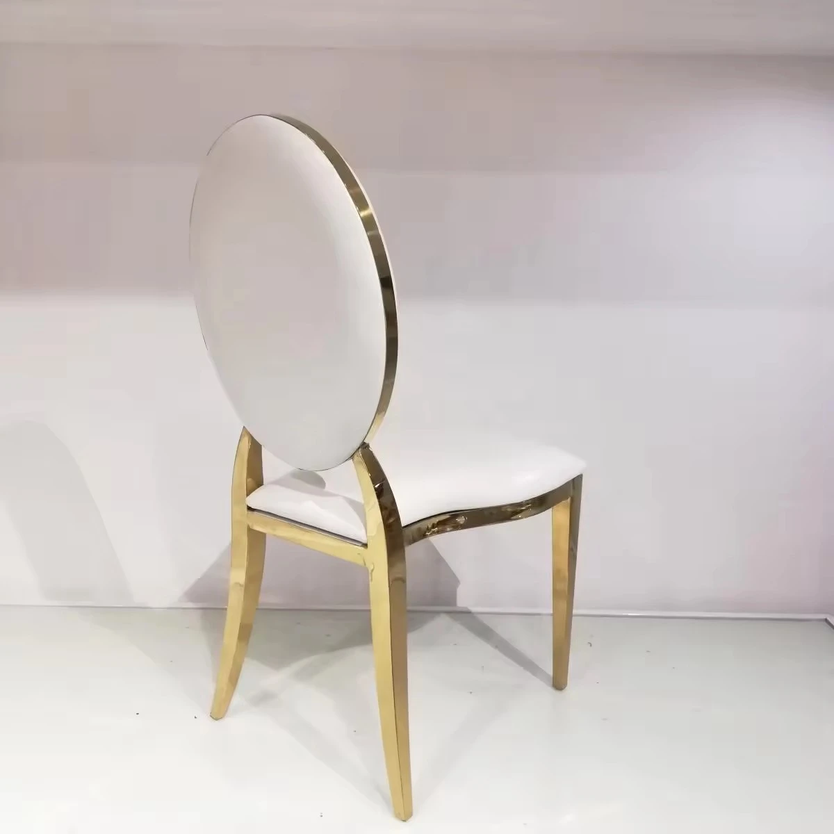 50pcs)gold/sliver )Wholesale Furniture Decor Luxury Stainless Steel Oval Back Metal Frame Banquet Hotel Wedding Chair