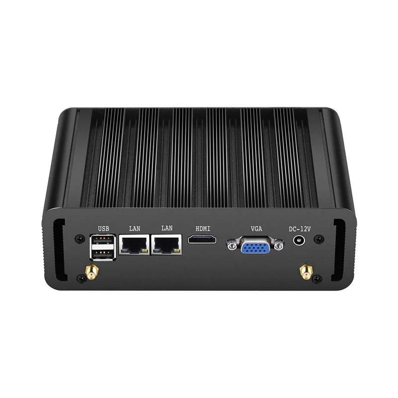 Fanless Industrial Mini PC Intel N100 J6412 2x GbE RJ45 2x COM RS485/232 4G LTE SIM Card Slot GPIO WiFi Windows 10/11