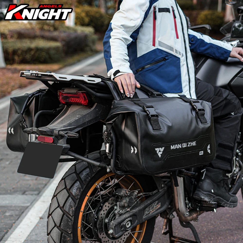 

Motorcycle Riding Waterproof Rear Seat Tail Bag Large Capacity Motorcycle Backpack Rider Motorcycle Travel Side Bag One Pair