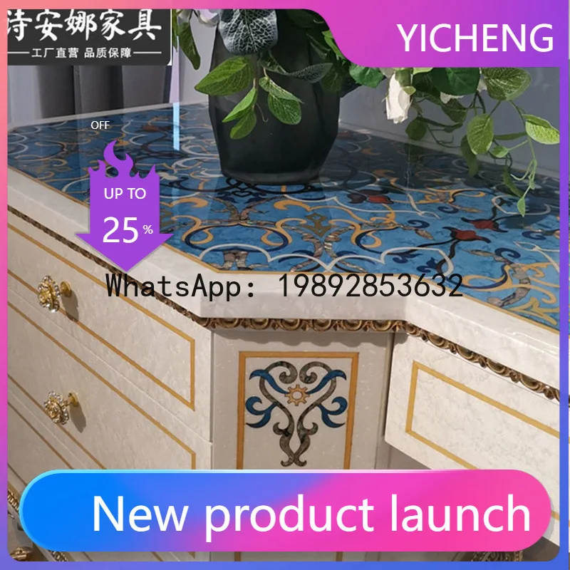 

HYS Dresser Bedroom Makeup Table Solid Wood Shell Parquet Luxury Dresser