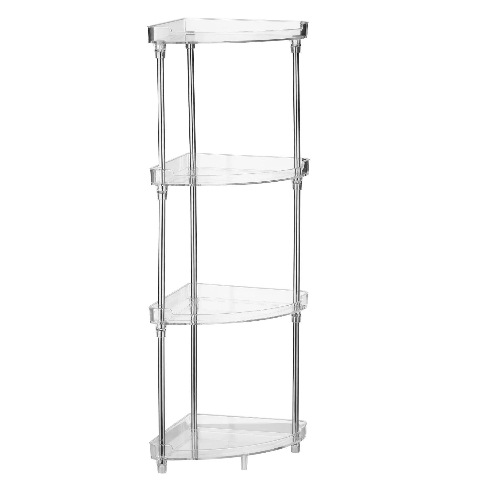 

4-ярусная угловая подставка-органайзер для хранения вещей на столешницу в ванной комнате, отдельно стоящая, 2 полки, прозрачная