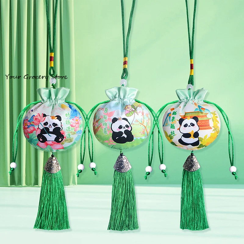 Sachet Empty Bag Chinese Style Jewelry Storage Bag Panda Pattern Embroidery Sachet Lucky Tassel Drawstring Bag