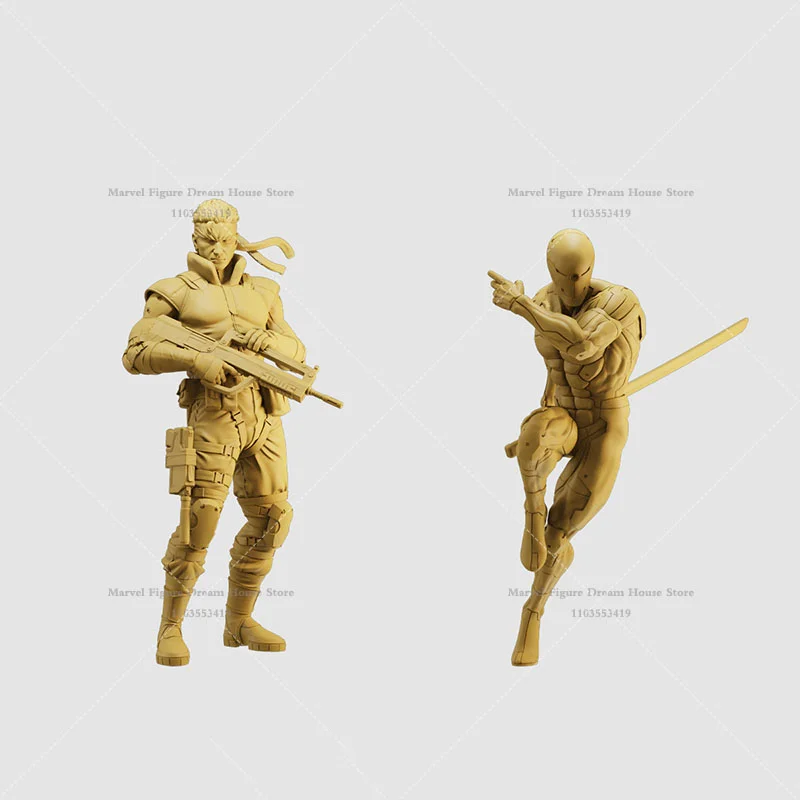 1/64 1/43 1/35 Scale Miniature Scene Dolls Solid Snake Gray Fox Culture And Technology Combine Un-panited White Mini Figure