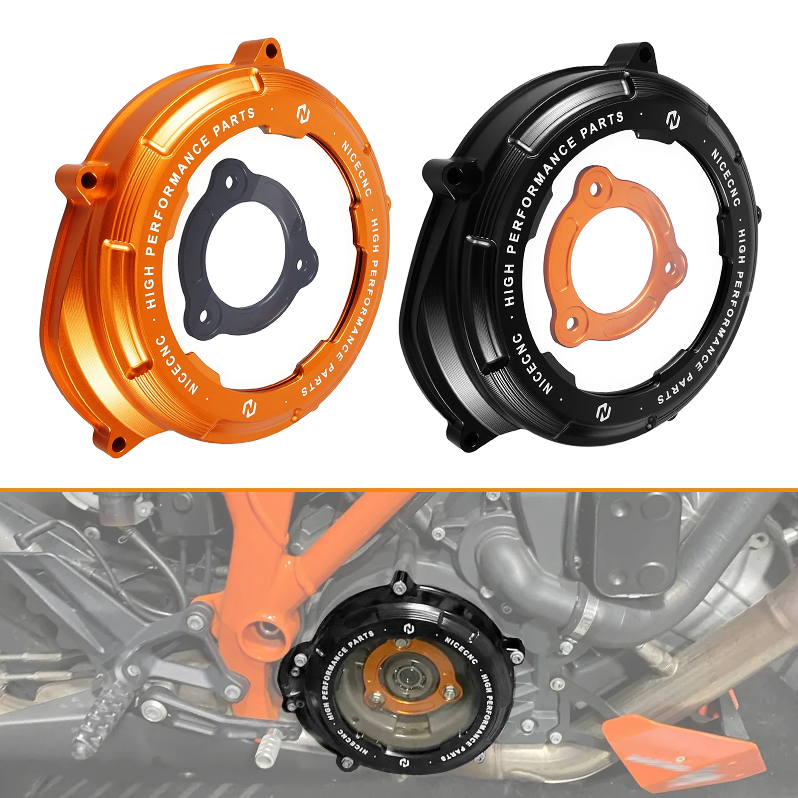 

For 2014-2024 KTM 1290 Duke R/GT Transparent Engine Clutch Cover for KTM 1290 Super Adventure R/S/T 1290 SAR SAS 2017-2024