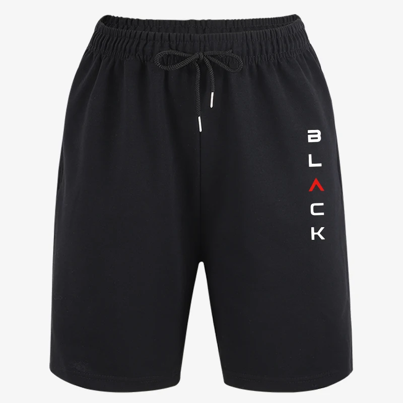 

Black Simple Letter Pattern Summer Oversize Pants Classic Fitness Short Pant Men Jogging Loose Shorts Drawstring Fashion Bottom