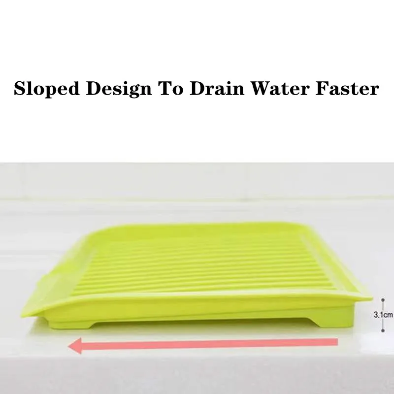 Drain Rack Kitchen Silicone Dish Drainer Tray Large Sink Drying Rack Worktop Organizer Drying Rack for Kitchen Dishes Tableware