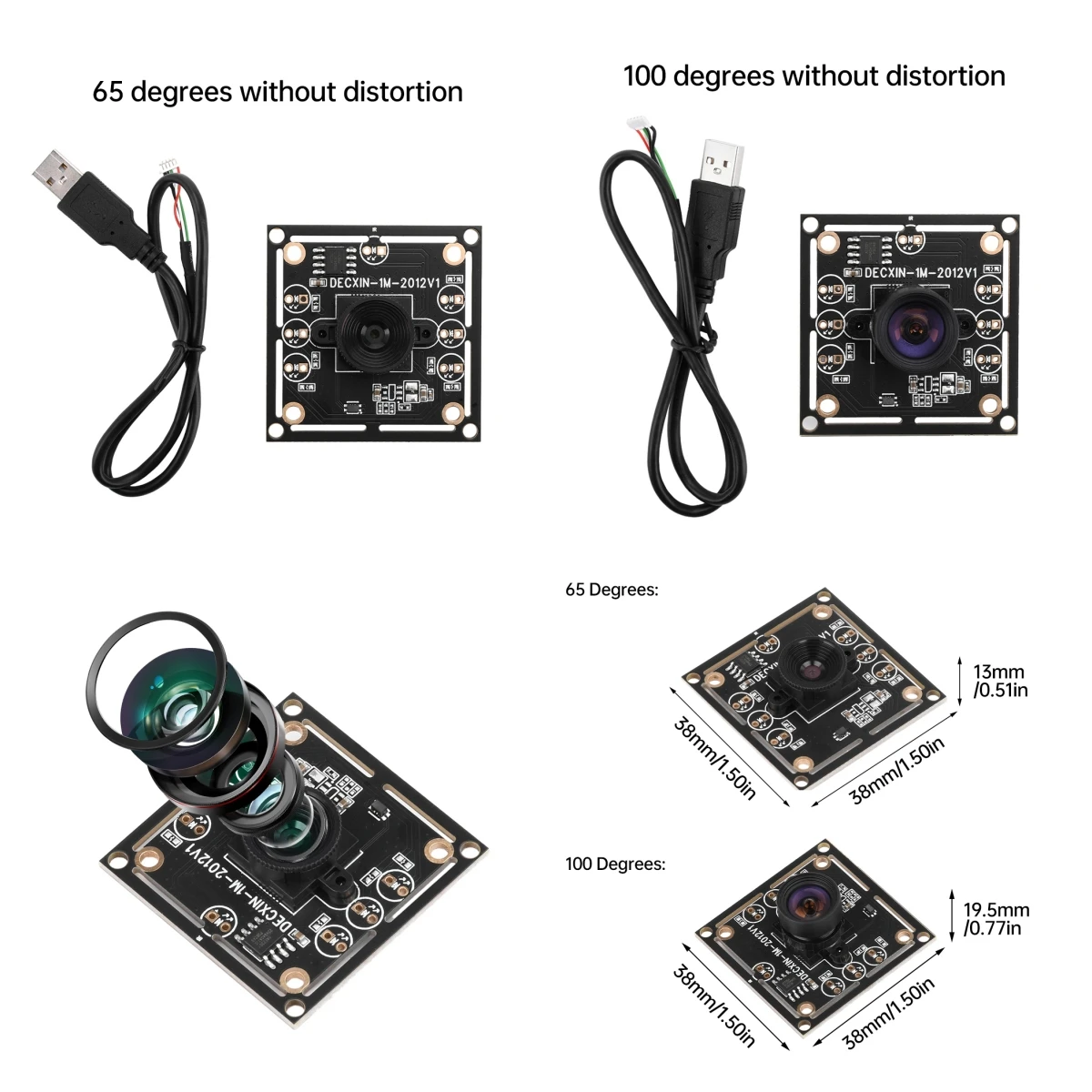 

OV9732 camera module 65/100 degrees 1280 * 720/30FPS 1 million high-definition camera driver free 1280x720 PCB board USB adapter