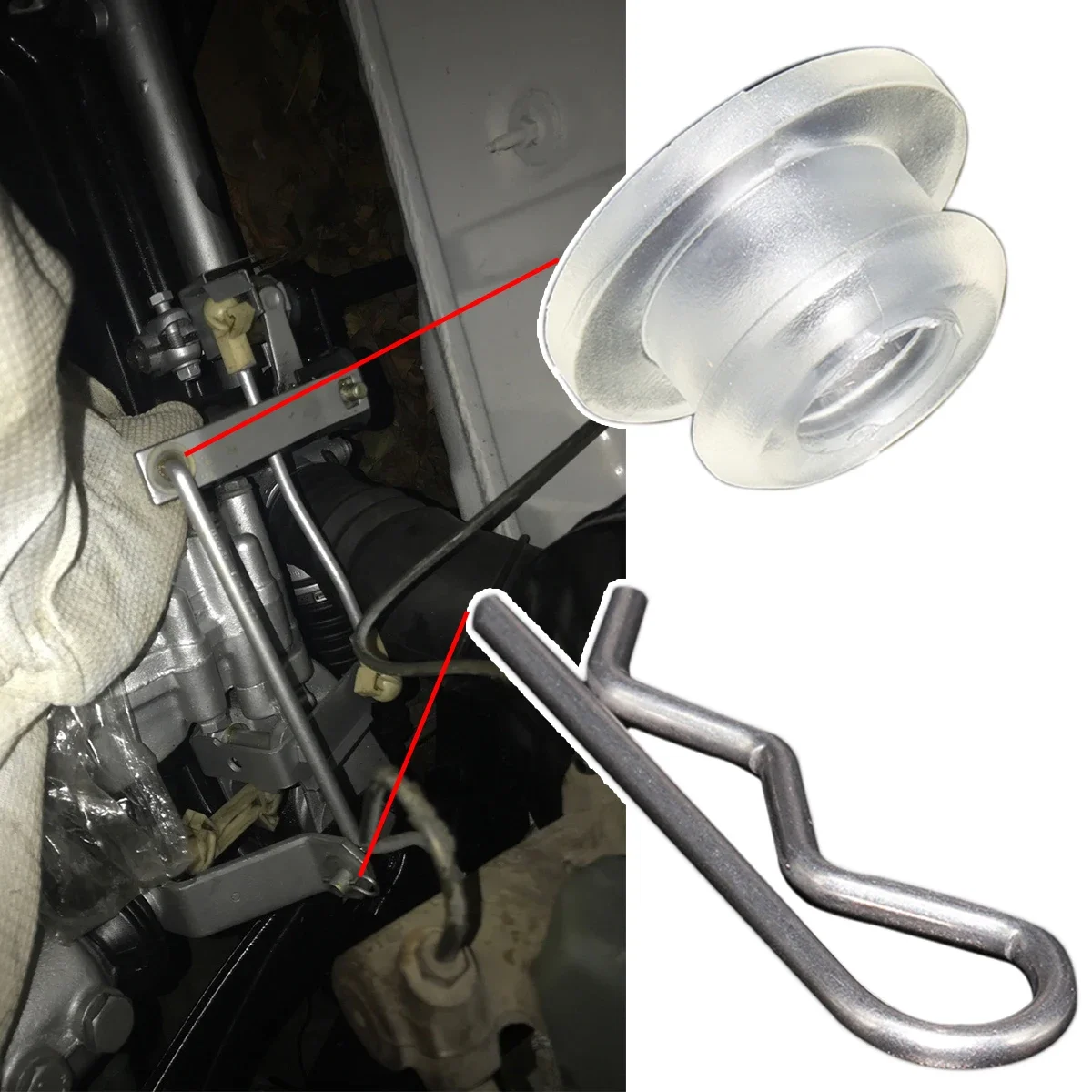 

2PC MT Gear Shift Lever Linkage Bushing For VW Golf MK2 MK1 MK3 Variant Audi Seat bearing Securing Spring Clip Shifter Selector