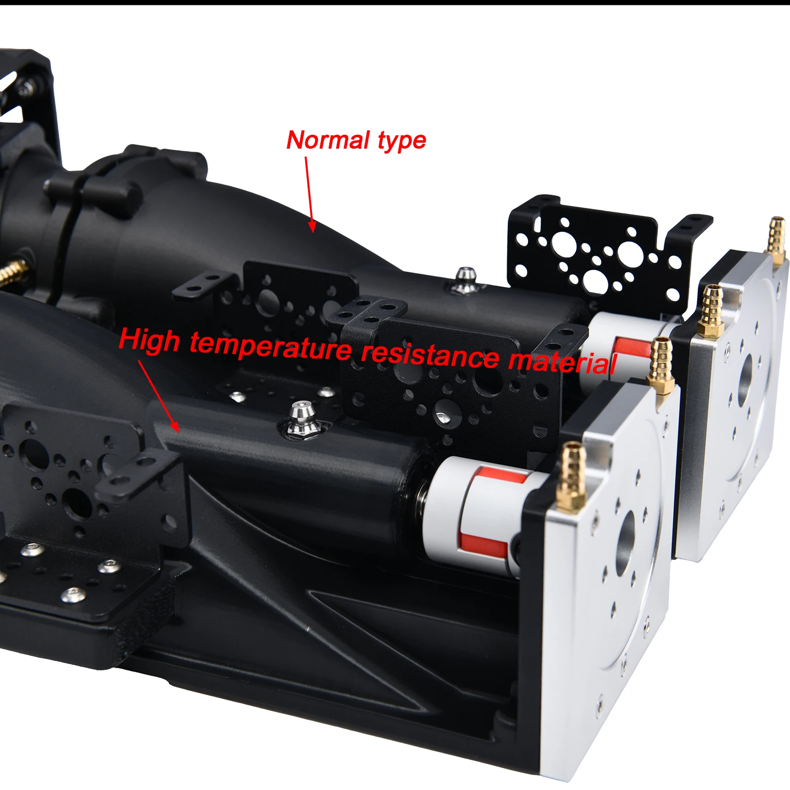 MSQ 60 mm strumień wody z 2 łopatkami 7075 Ster strumieniowy wody z odwróconą klamrą Wał 6 mm ze złączem/8 mm do łodzi strumieniowej RC Model