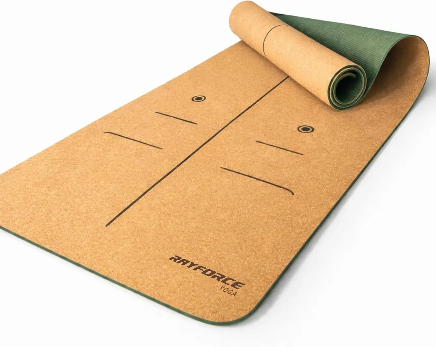 

Non Slip Cork Yoga Mat 6mm Thick – Sweat Activated Grip for Hot Yoga, Alignment Lines, Extra Large 72x26